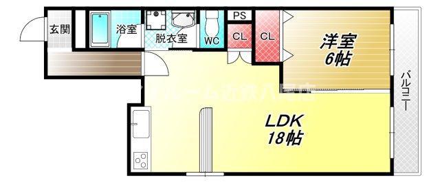 マンション辻田(1LDK/1階)の間取り写真