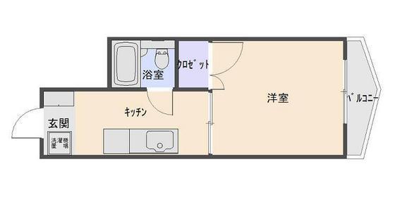 樋の口屋ビル(1K/4階)の間取り写真