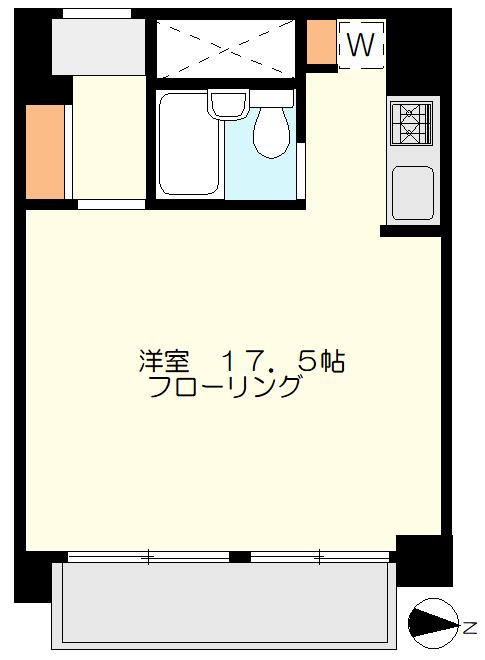 永谷ヒルプラザ六本木(ワンルーム/9階)の間取り写真
