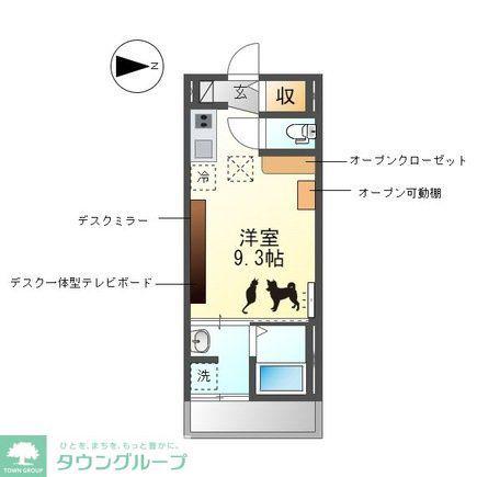 ソルチ歌里(ワンルーム/2階)の間取り写真