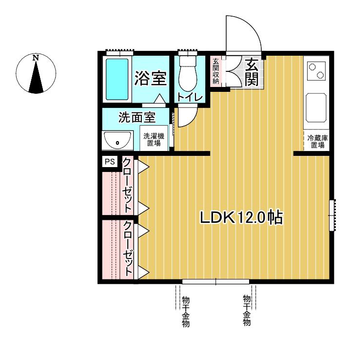 ハイム・インペリアル(ワンルーム/2階)の間取り写真