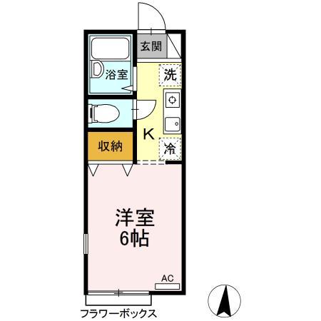キャッスル多摩川(1K/1階)の間取り写真