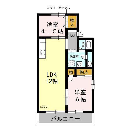 パークヒル(2LDK/2階)の間取り写真