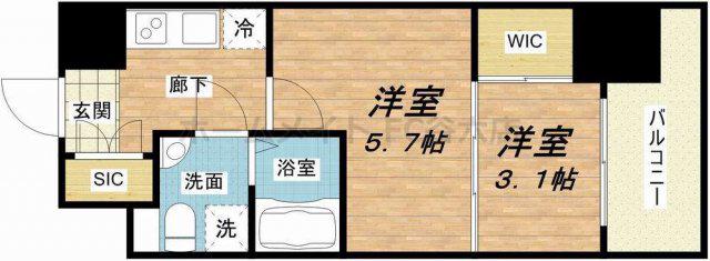 SERENITE福島SCELTO(2K/10階)の間取り写真