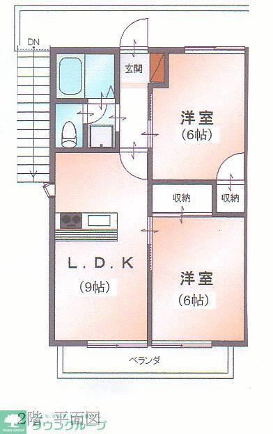 ハイムセラータ(2LDK/1階)の間取り写真