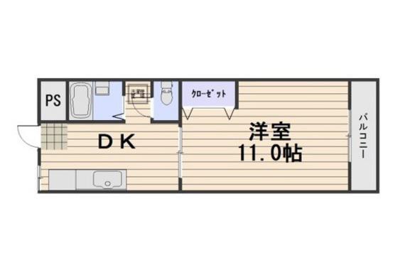 ラピーヌ福島(1DK/2階)の間取り写真