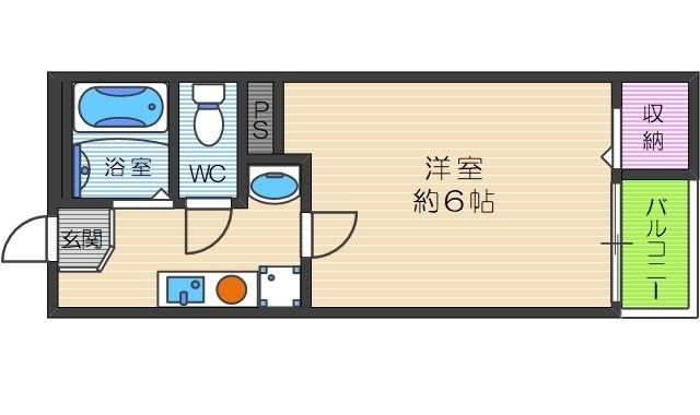 LEFIELD(1K/4階)の間取り写真