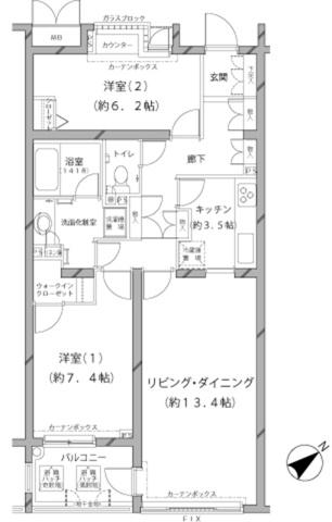 MFPRコート代官山(2LDK/1階)の間取り写真