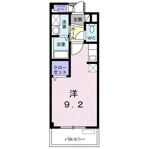 M・Yコート(ワンルーム/3階)の間取り写真
