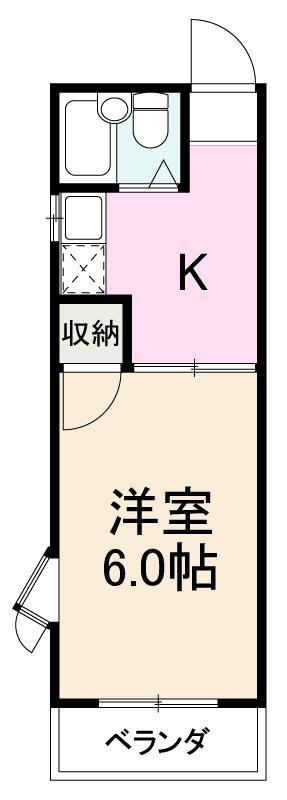 コート新北V(1K/4階)の間取り写真