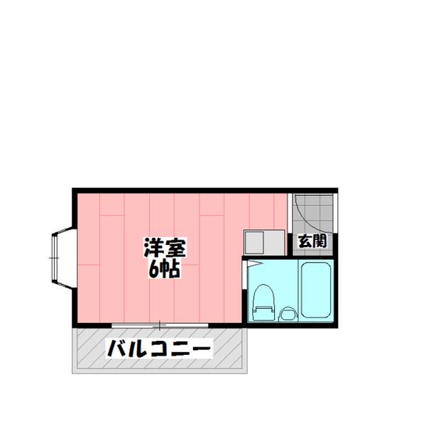 本町ハイツ(ワンルーム/2階)の間取り写真