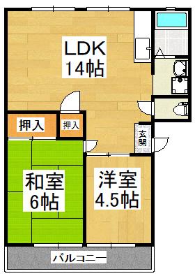 グリーンビレッジ(2LDK/1階)の間取り写真