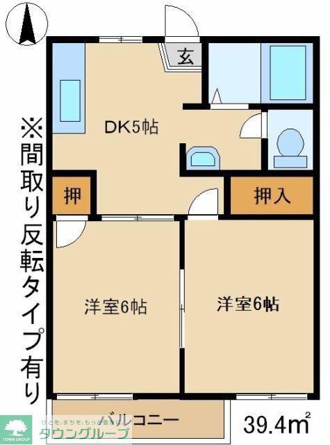ウエストパークハイツ(2DK/2階)の間取り写真