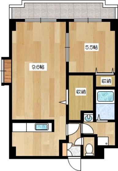 大内御堀マンション(1LDK/3階)の間取り写真