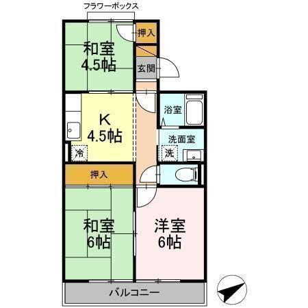 コーポラスクレイン(3K/3階)の間取り写真