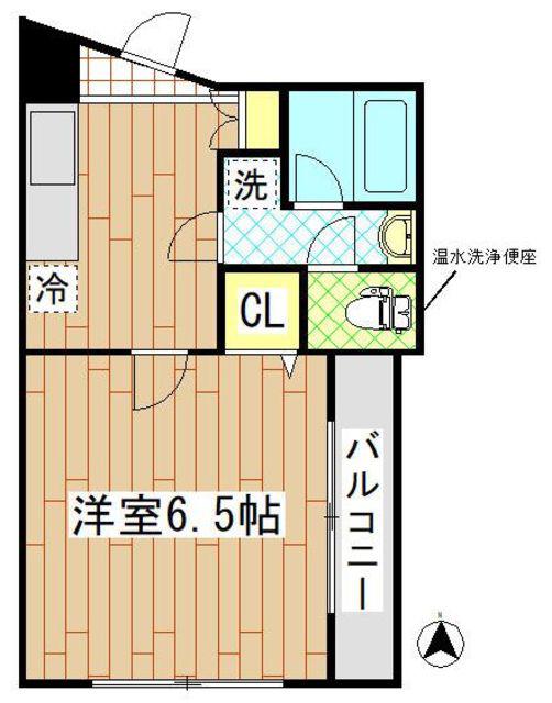 サンフィールV(1K/3階)の間取り写真