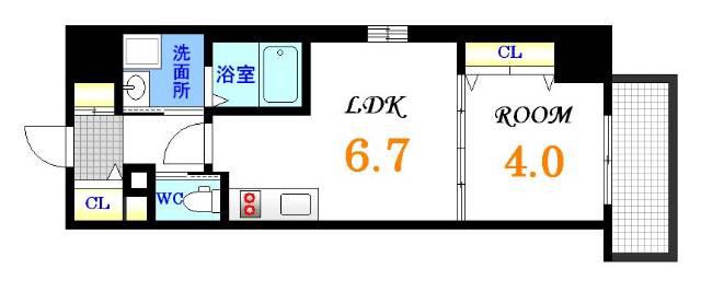 KATAYAMA BLDG.23(1LDK/8階)の間取り写真