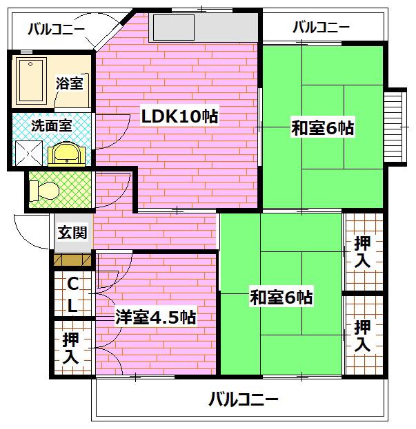 ウエストコート I(3LDK/2階)の間取り写真
