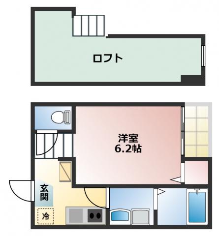 ハーモニーテラス社台(1SK/1階)の間取り写真