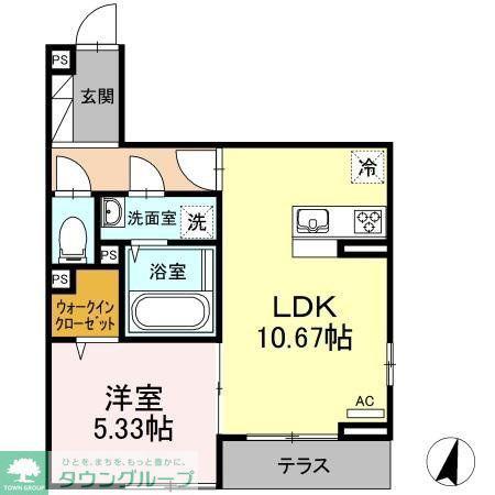 GOLDEN RINGS 12(1LDK/1階)の間取り写真