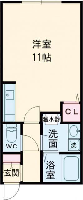 コスモA(ワンルーム/2階)の間取り写真