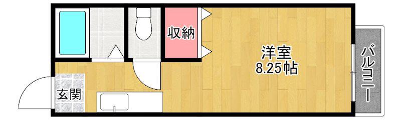 パークプラザA棟(ワンルーム/2階)の間取り写真