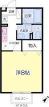 リバーサイド下小路(1K/1階)の間取り写真