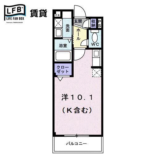 グラン・シエロ(ワンルーム/2階)の間取り写真