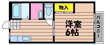 メヌエット神田A棟(1K/1階)の間取り写真