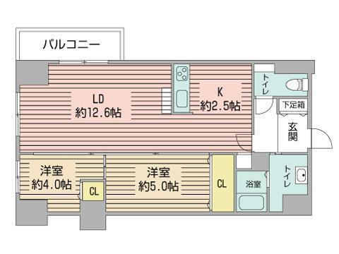 プライムアーバン北3条通(1LDK/11階)の間取り写真