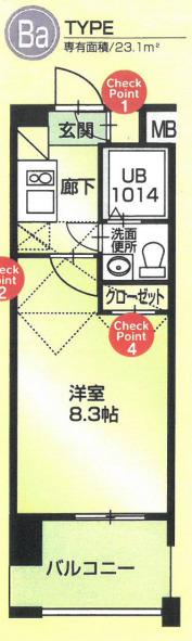 NO60 ORIENT BLD(1K/5階)の間取り写真