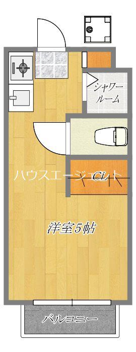 フローラ6(ワンルーム/1階)の間取り写真