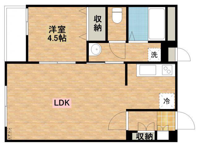 ソレイユ・ルヴァン(1LDK/4階)の間取り写真