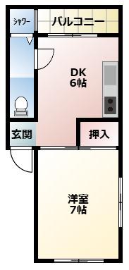 COURT423(1DK/2階)の間取り写真
