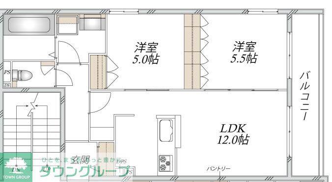 CHARME(2LDK/3階)の間取り写真