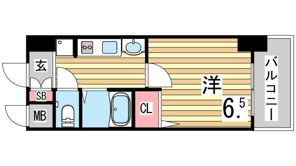 エステムコート神戸西IIIフロンタージュ(1K/8階)の間取り写真