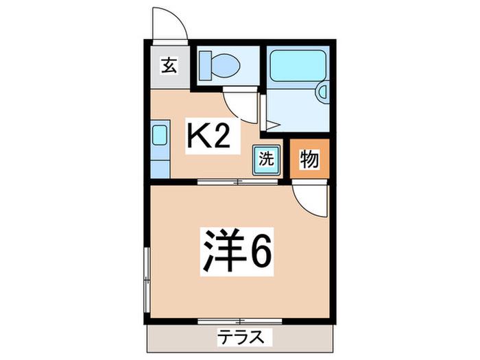 波まちテラス(1K/1階)の間取り写真