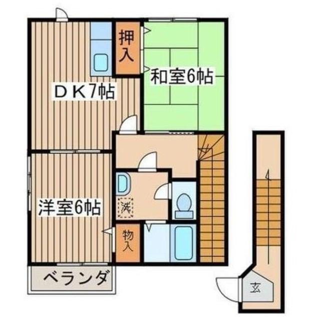エトワール弐番館(2DK/1階)の間取り写真