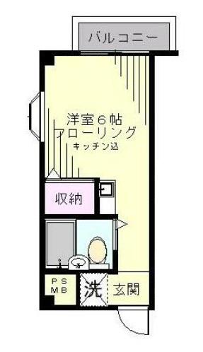 シャディープレジデント(ワンルーム/2階)の間取り写真