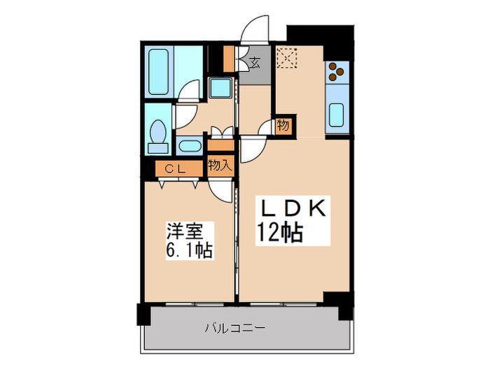 フォリアージュ青葉台(1LDK/2階)の間取り写真