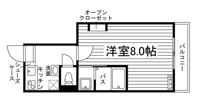 CASA GRANDE東岡山(1K/1階)の間取り写真