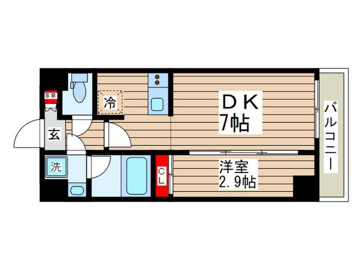 ARKMARK水天宮前II(1DK/3階)の間取り写真
