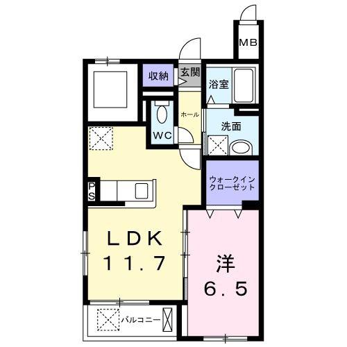 ベルソラーレ(1LDK/3階)の間取り写真