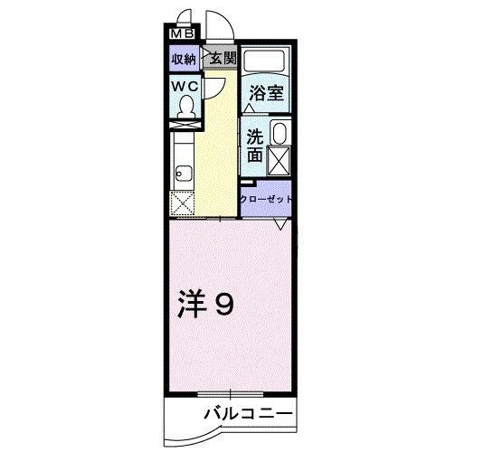グレンツェントY・N(1K/2階)の間取り写真