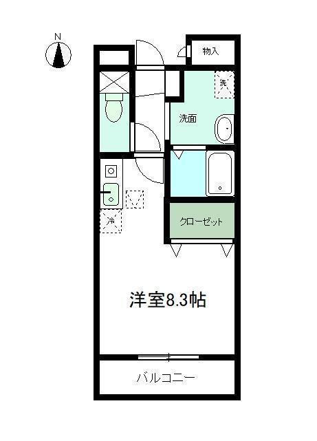 クレール・アルカンシェル(ワンルーム/1階)の間取り写真