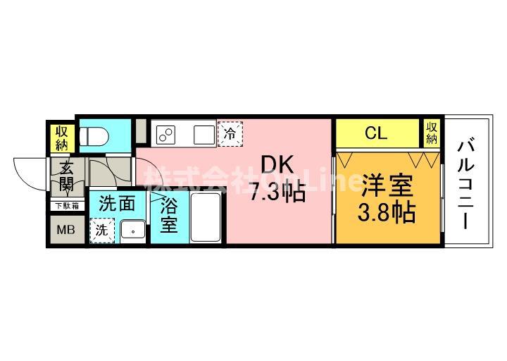 CITY PAL CREST TANIMACHI(1DK/12階)の間取り写真