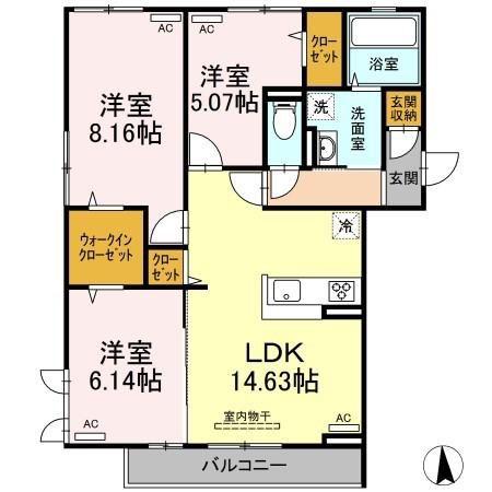 SAISON DE VERT(3LDK/2階)の間取り写真
