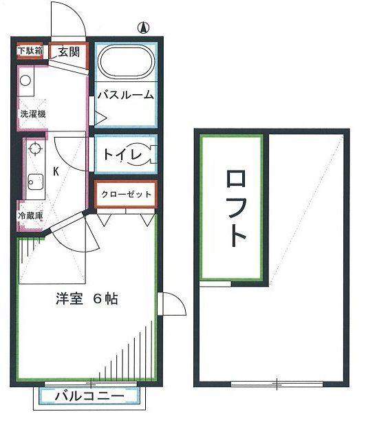 プチポワゾン(1K/2階)の間取り写真