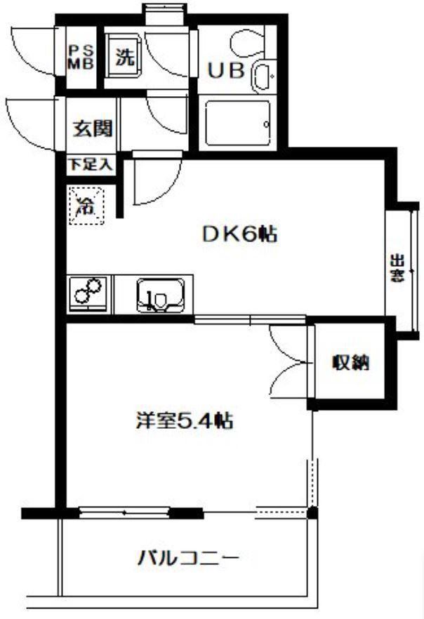 日神パレス桜上水(1DK/4階)の間取り写真