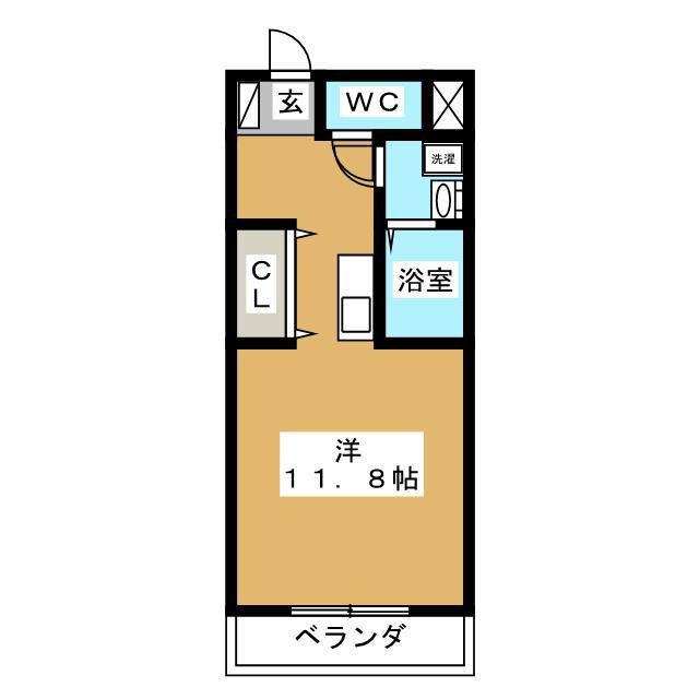 第6アーバンハイツ(ワンルーム/4階)の間取り写真